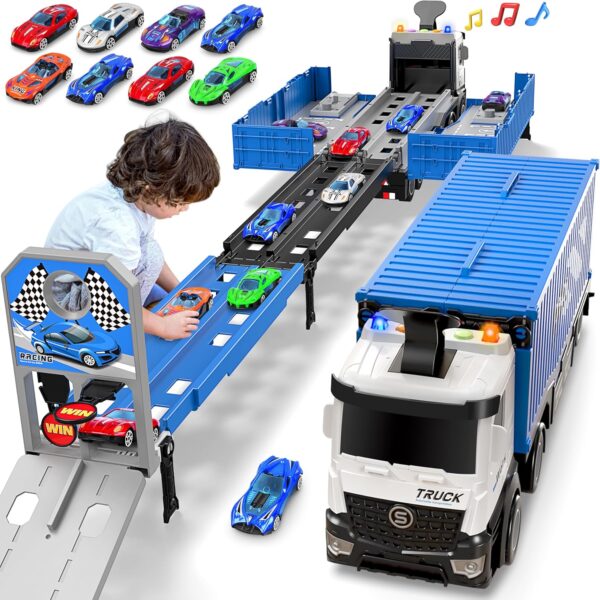 Carrier Truck Race Track Toddlers Toys