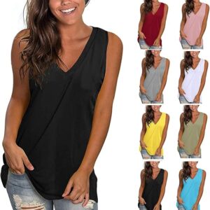 Summer Sleeveless V Neck Blouses