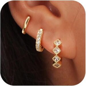 Gold Hoop Earrings Set for Women