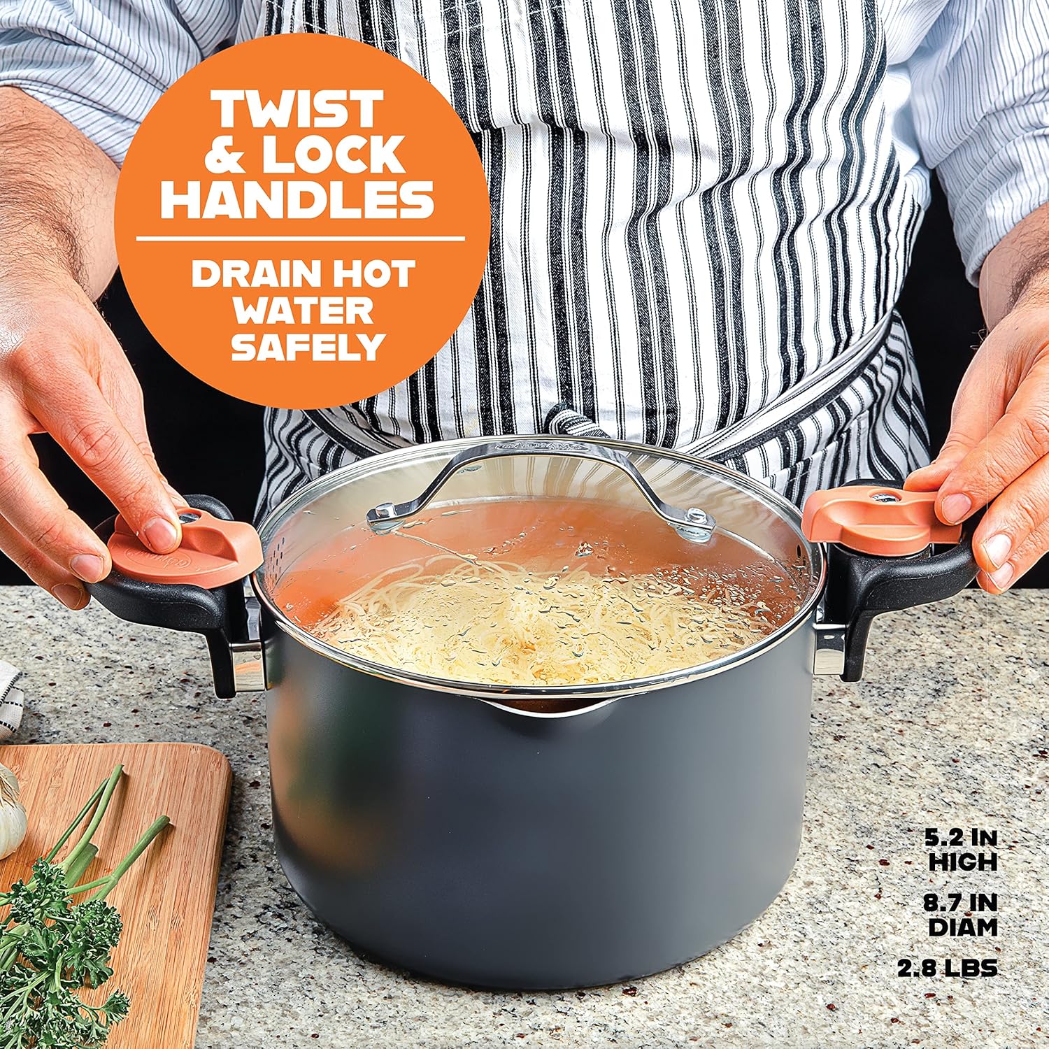 GOTHAM STEEL 5 Qt Ceramic Stock Pot - Image 4